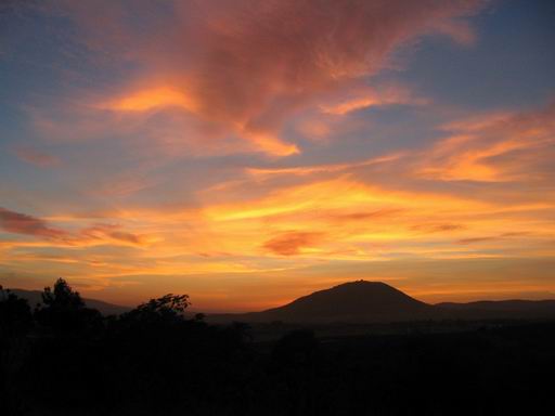 Mount Tabor seen at dusk from the east side