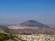 View of Mount Tabor from Mount Precipice, near Nazareth.