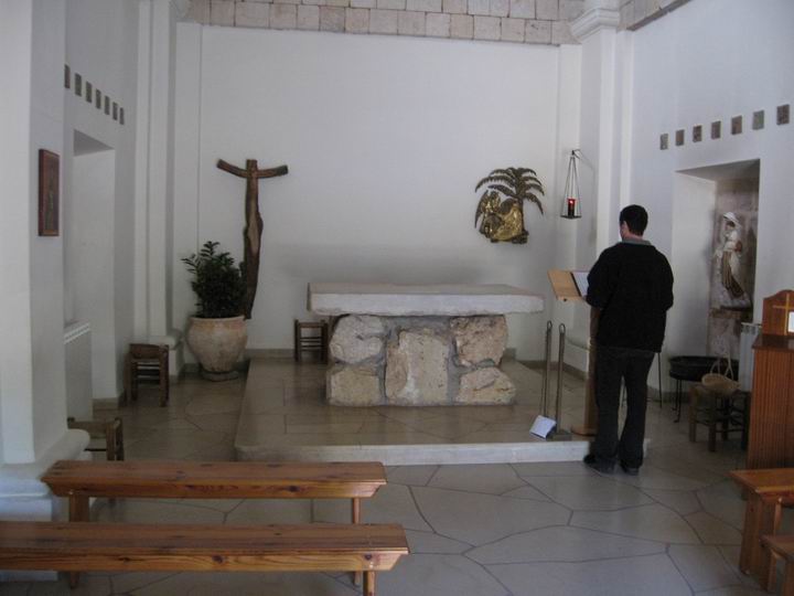 Inside the church: the 12 stone altar.