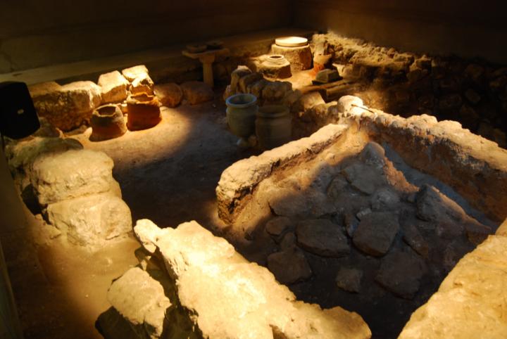 Burnt Roman period house in the Jewish quarter, Jerusalem.