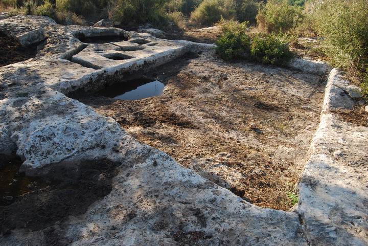 Lower Manot: crushing installation