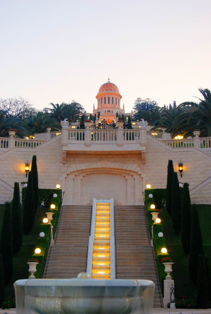 Bahai Gardens - at the evening.