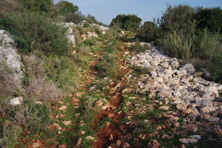 Khirbet Heskek: road below the site