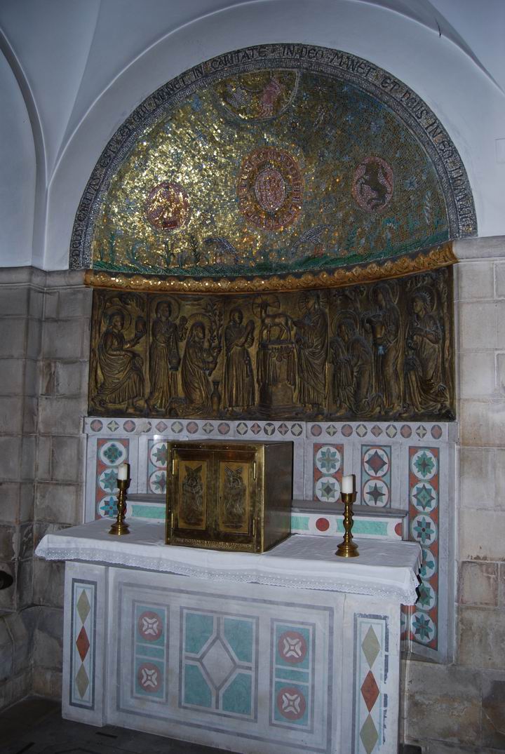 Dormition Abbey, mount Zion: the crypt