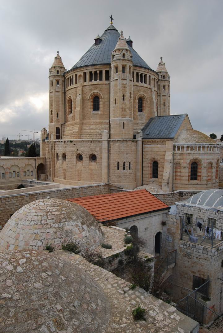 Dormition Abbey, mount Zion: view of the church from the east