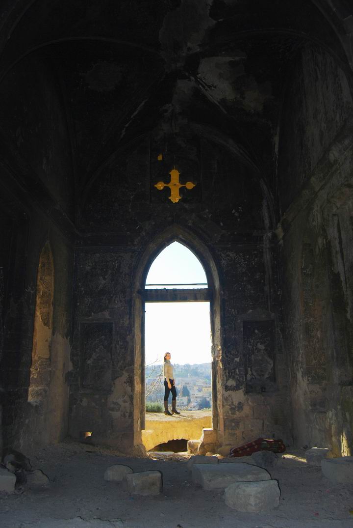 Inside the church of Our Lady of the Fright; view towards the west