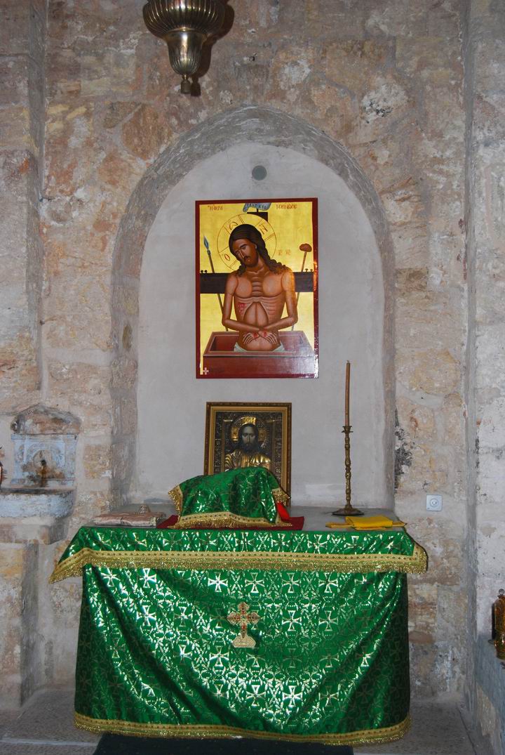 One of the panels in the church