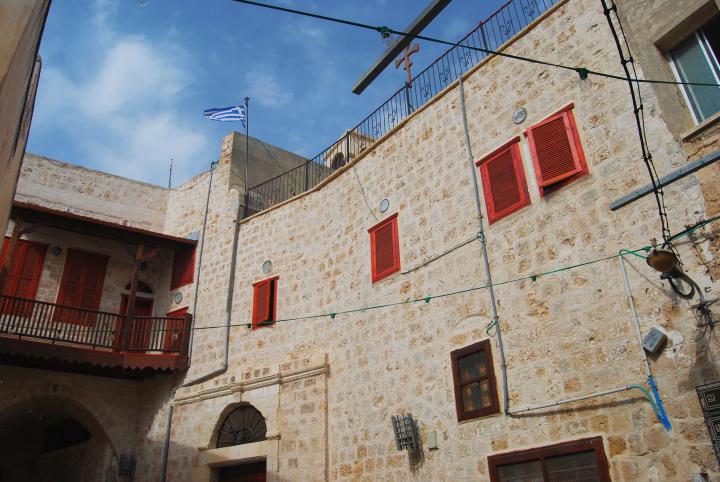 St George Church, Acre: Greek Orthodox patriarche, east of the church