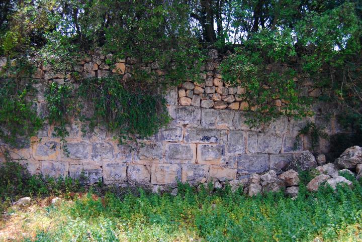 Mount Tabor - wall on the south of the access road