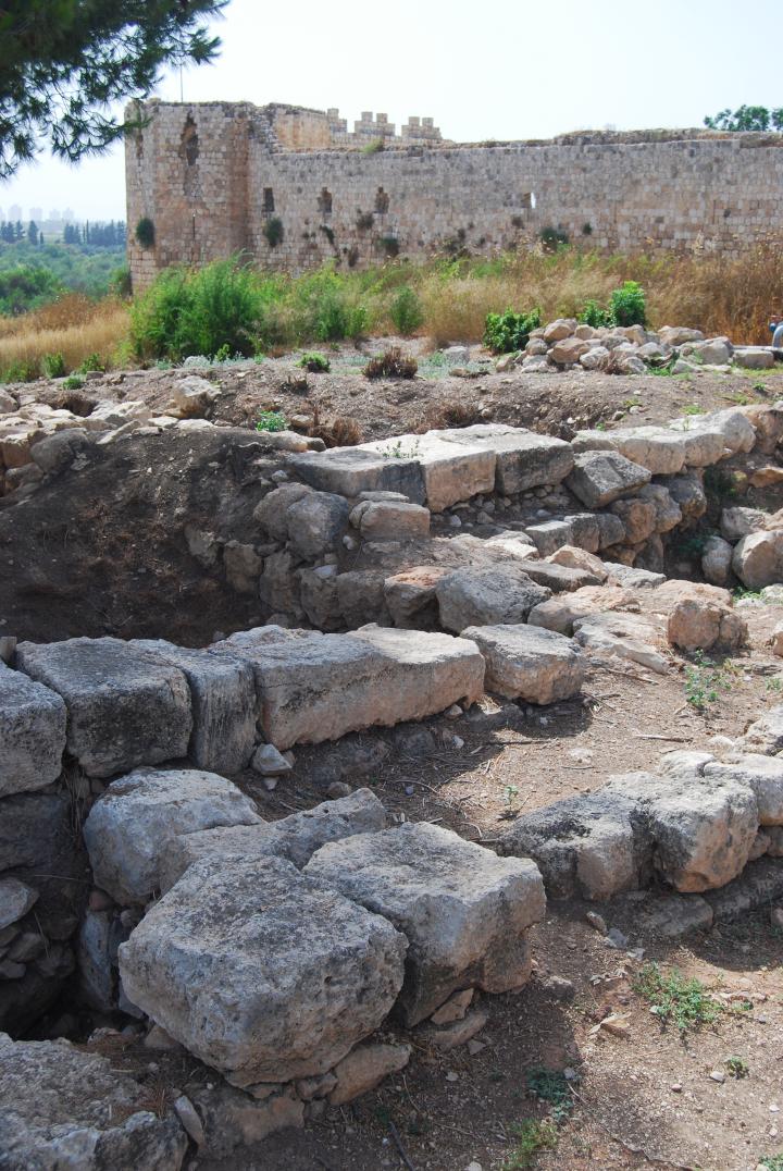 Afek, Sharon: Roman city west of the Cardo; the Fortress is behind