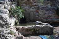 Spring and cave in Siah Brook, Carmel