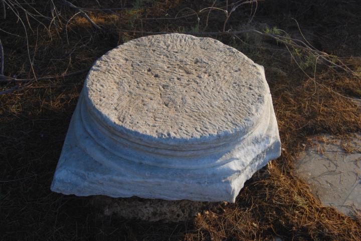 Shavey Zion: Byzantine church - base of a column on the east side