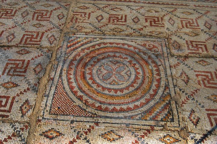 Shavey Zion Byzantine mosaics - detail in the south floor