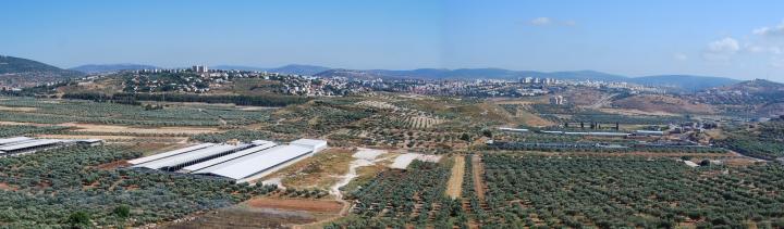 Panoramic view from El-Hidar, on the north side of the valley