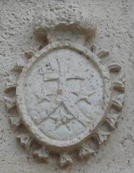 Symbol of the Carmelite order on the wall of the church in Keren Carmel