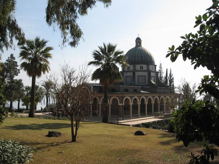 View of the church of Mount of Beatitudes