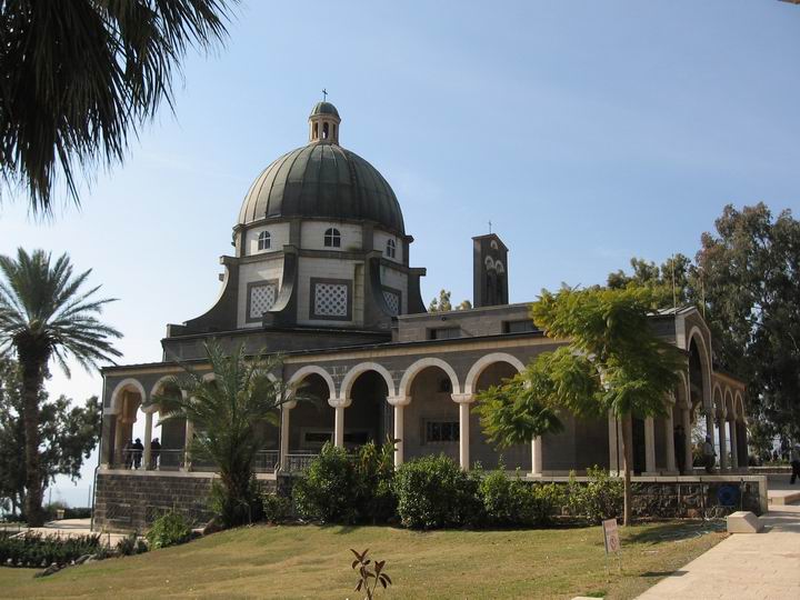 View of the church of Mount of Beatitudes