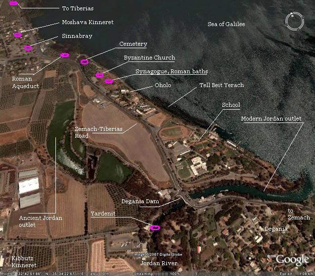 Aerial view / Map of Tell Beit Yerach and the vicinity