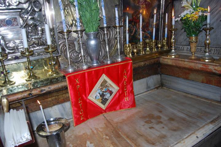 Interior of the tomb of Jesus.