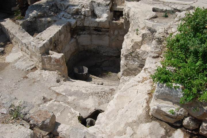 Cisterns and ritual baths on the south side.