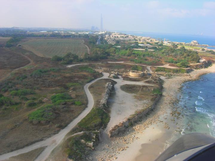 Flight over the Caesarea aqueducts