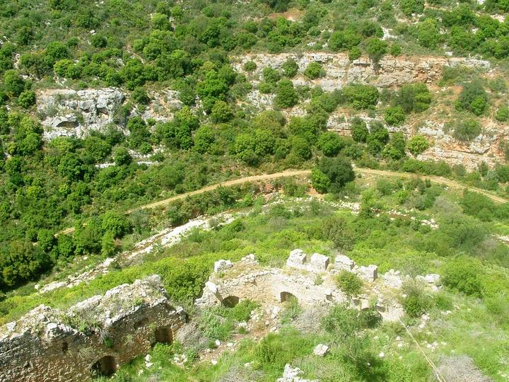 View of Kziv creek from Monfort castle.